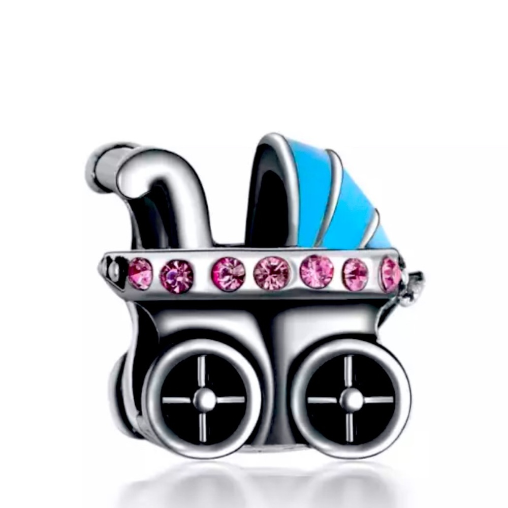 Baby Buggy Rhinestone charm